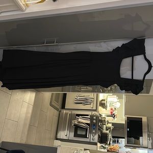 Black maxi dress with tie open back
